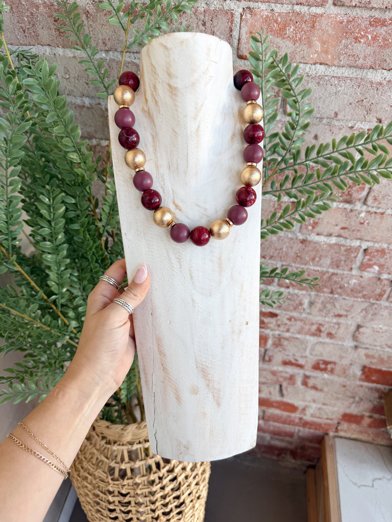 Perfect for a Party Necklace in Wine