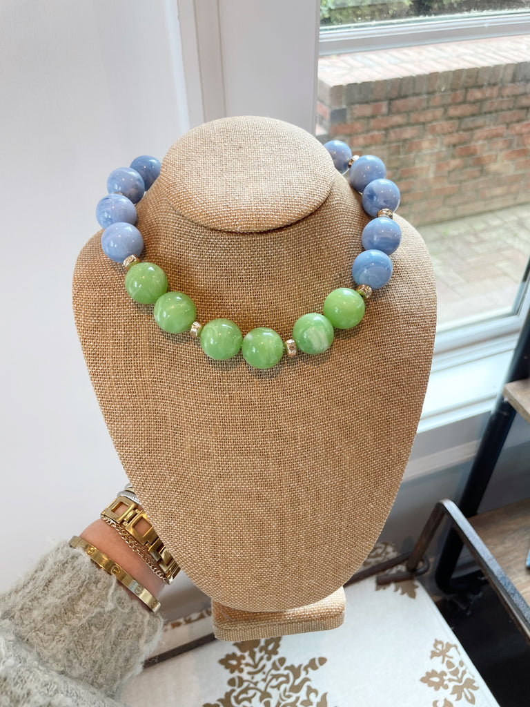 Statement Beads in Blue & Green