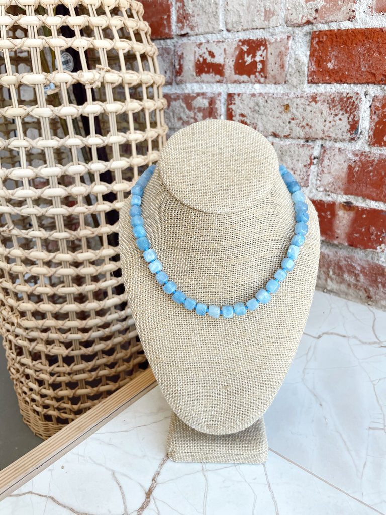 Stone Cold Necklace in Blue