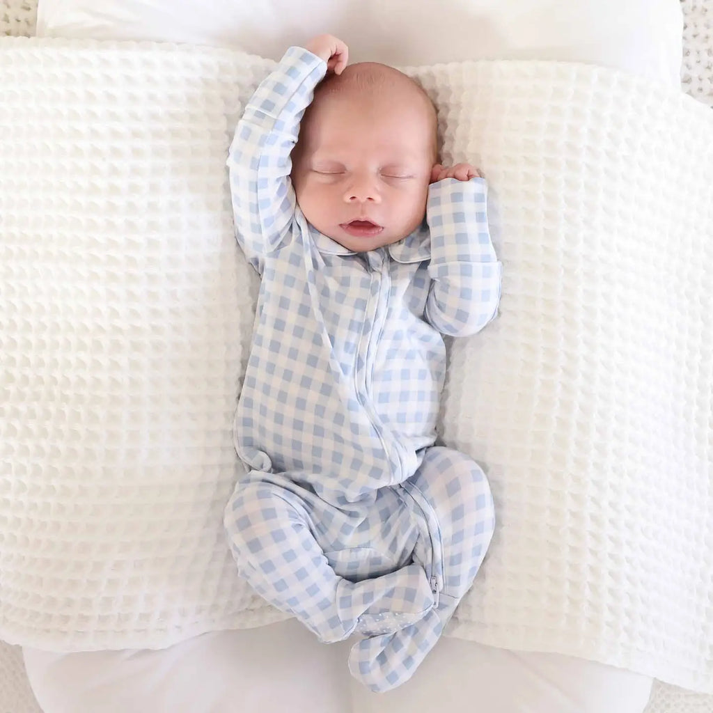 Caden Lane Gingham Boy Footies