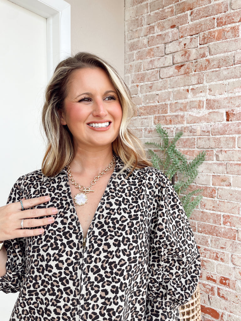 Cream & Gold Cross Necklace