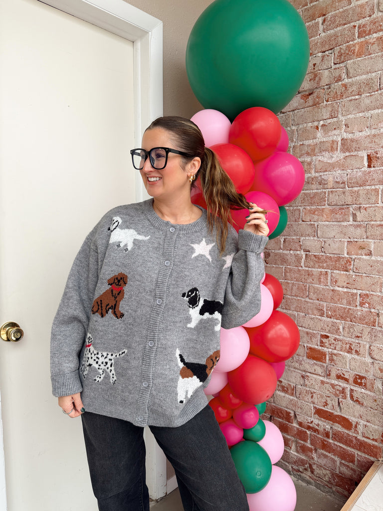 Dog Knit Sweater Cardigan