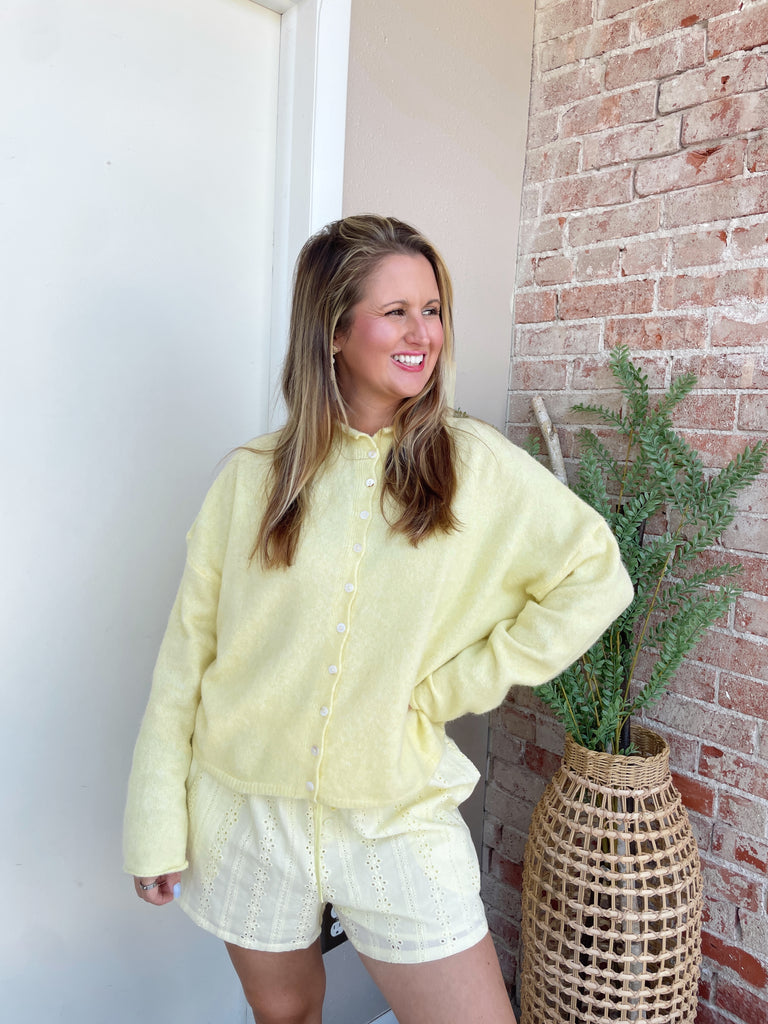 Spring Breeze Cardigan in Butter Yellow