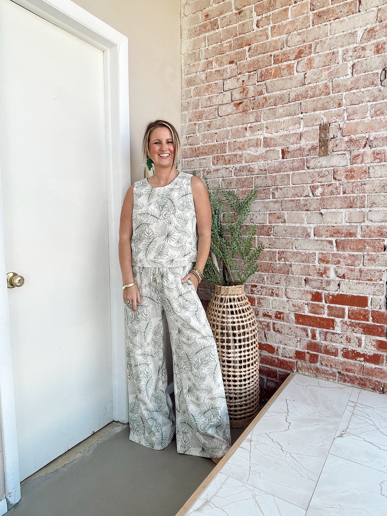 Palm Leaf Linen Set- Pants
