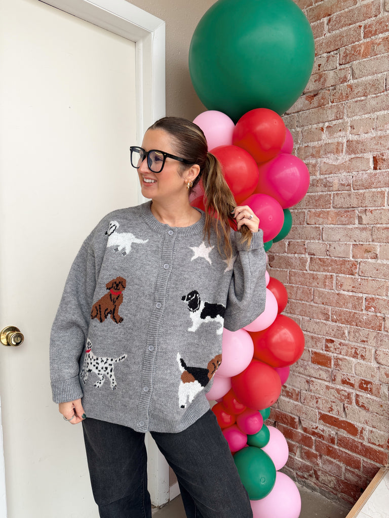 Dog Knit Sweater Cardigan