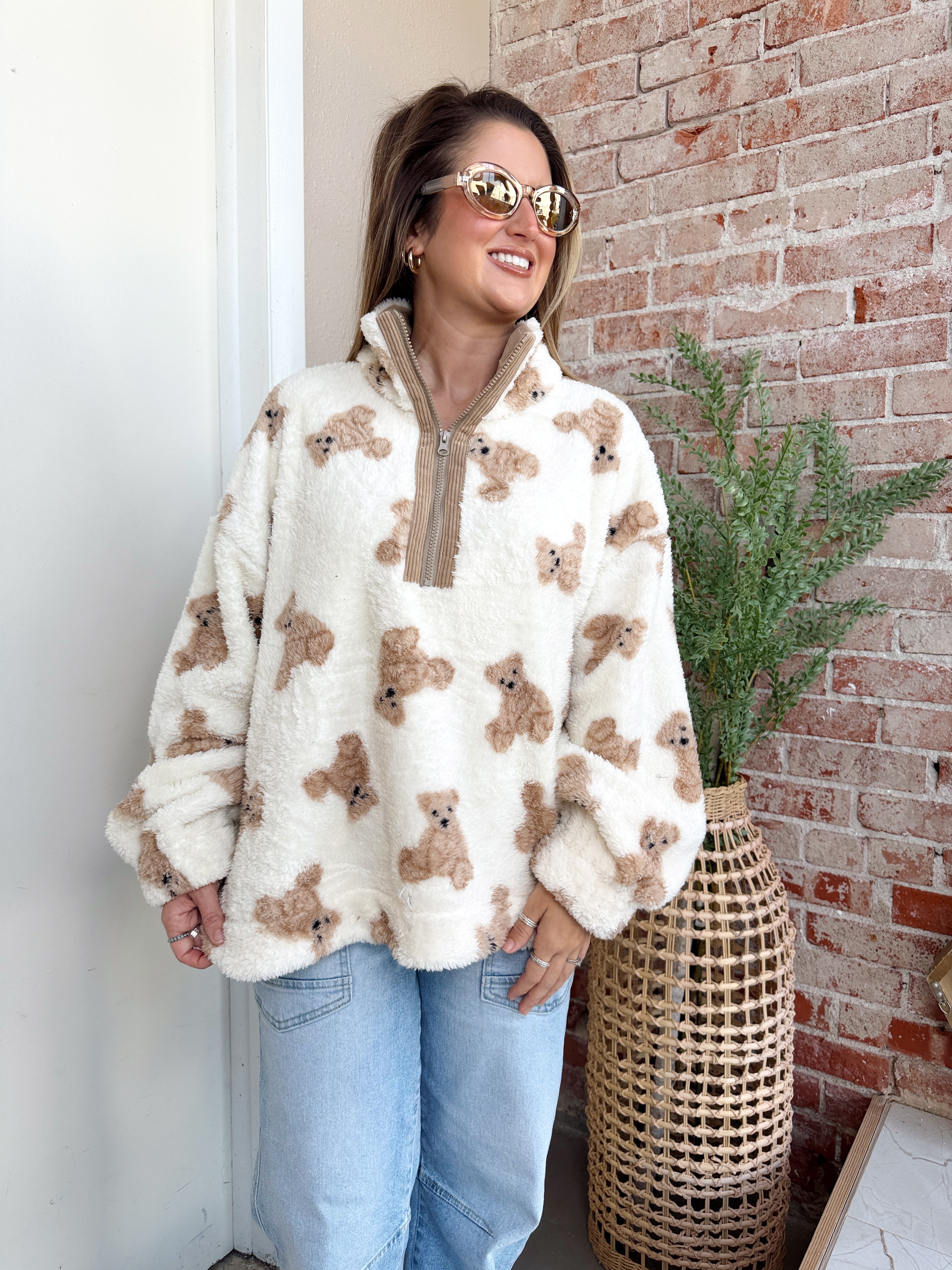 Teddy Bear Quarter Zip Jacket – Unhinged Lifestyle Boutique