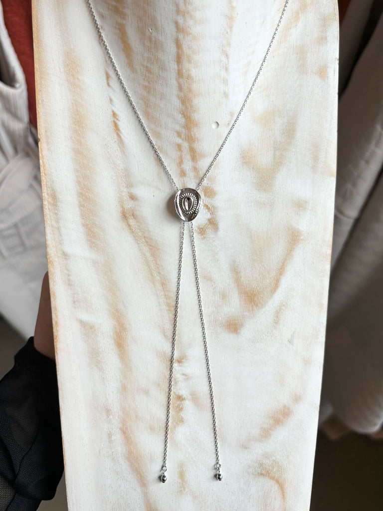 Silver Cowboy Hat Necklace