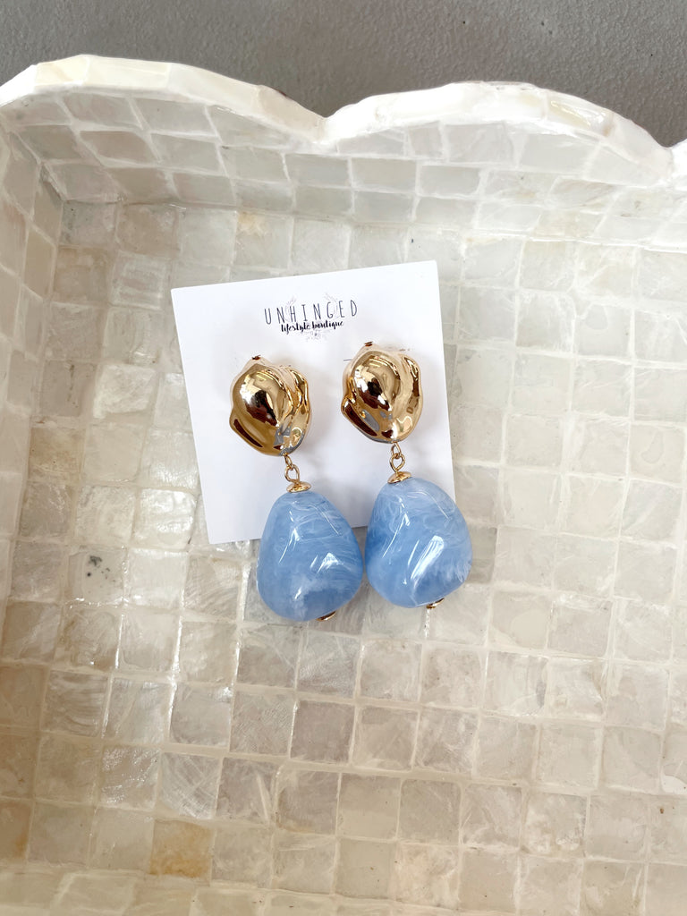Statement Color Earrings in Blue