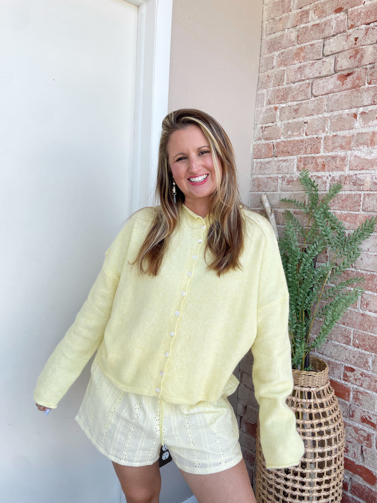 Spring Breeze Cardigan in Butter Yellow