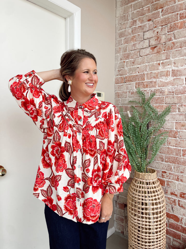 Red Blooms Top