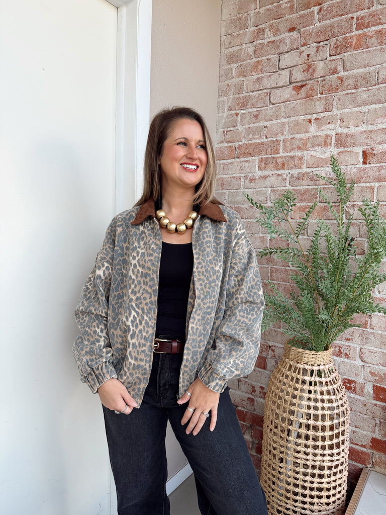 Washed Leopard Jacket