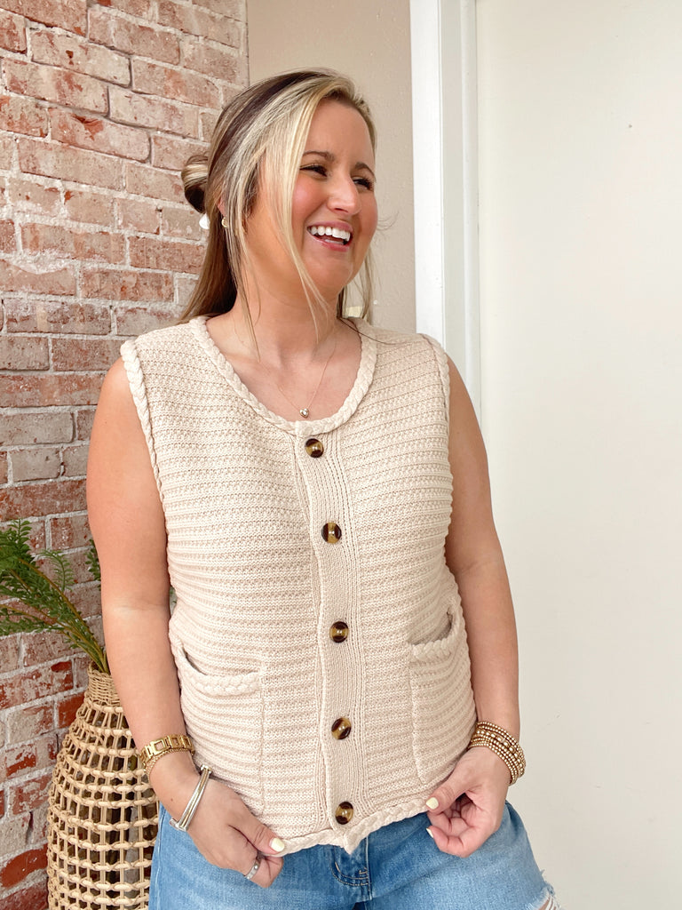 Biscoff Sweater Vest Top