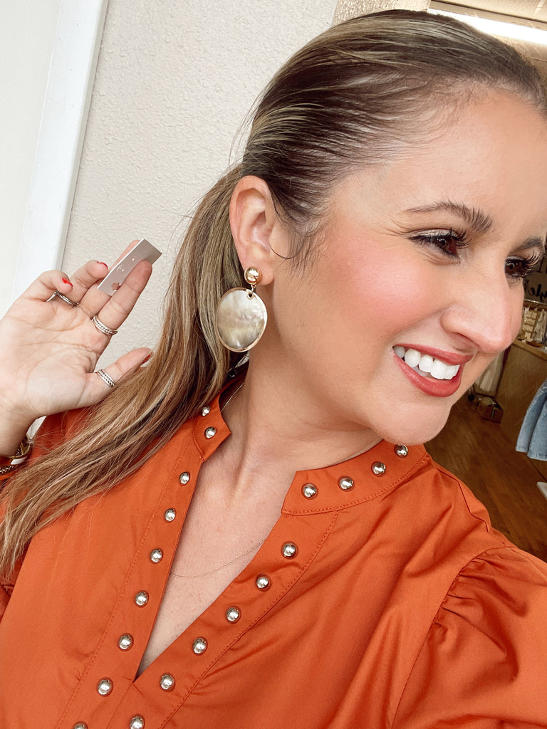 MOP Disk Drop Earrings