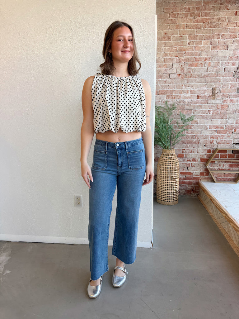 Wide Leg Medium Wash Jeans