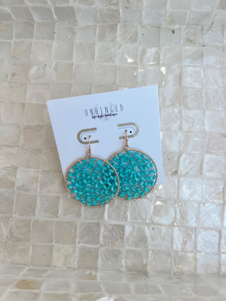 Light & Breezy Beaded Earrings in Turquoise