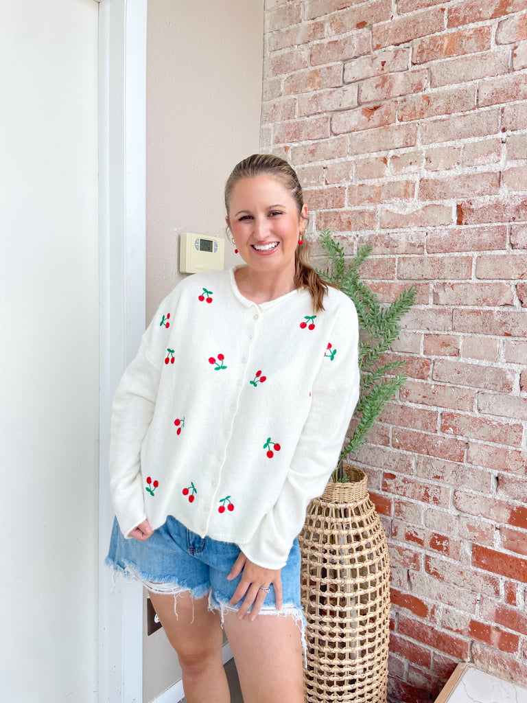 Spring Breeze Cardigan in Cherries