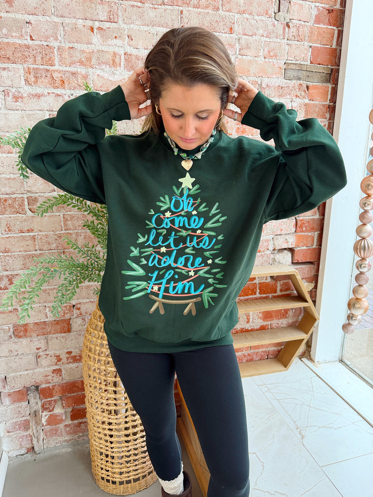 Oh Come Let Us Adore Him Sweatshirt