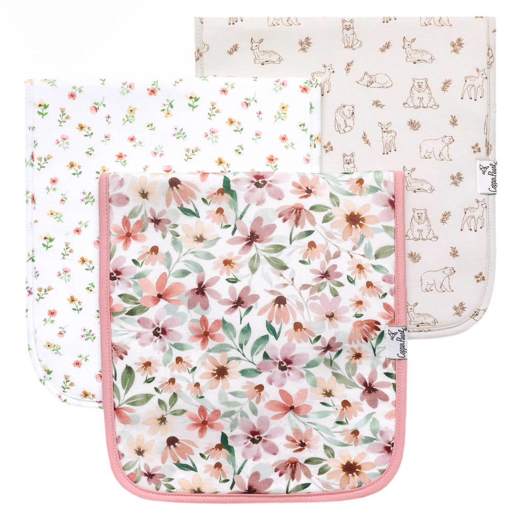 Copper Pearl Burp Clothes Pack- Natalie