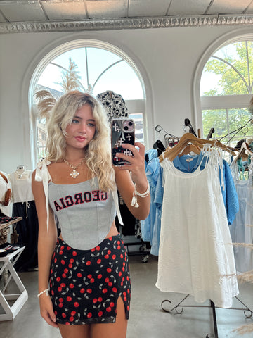 Floral Framed Ruffle Tee