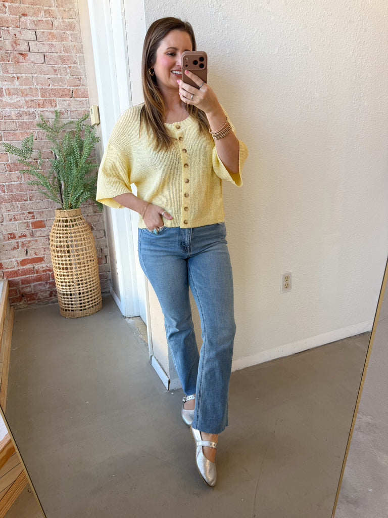 High Rise Crop Flare Jeans