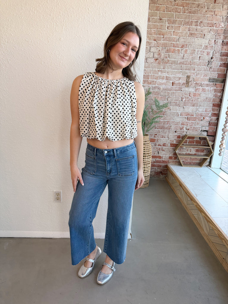 Wide Leg Medium Wash Jeans