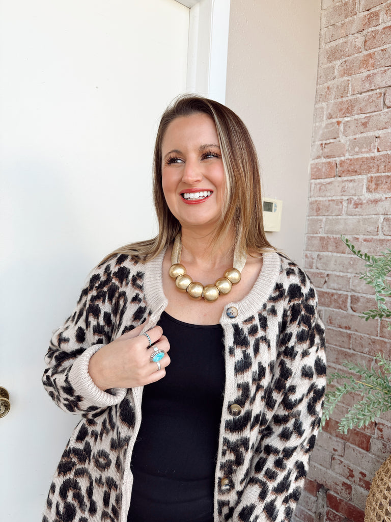 Extra Large Bead Necklace in Gold