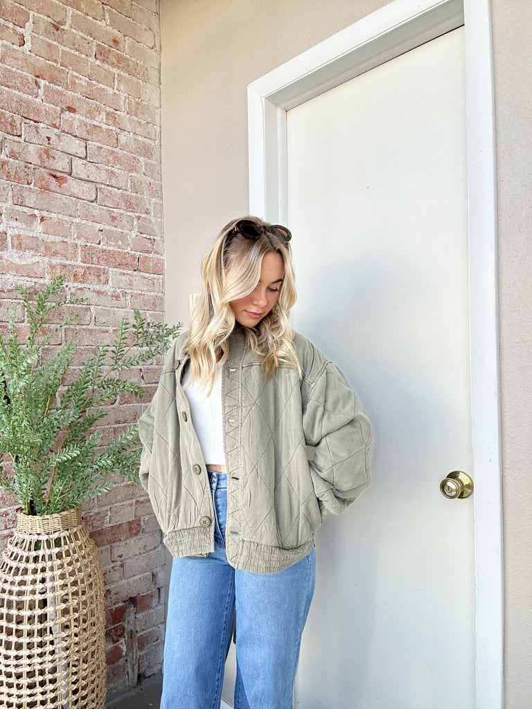 Olive Quilted Jacket
