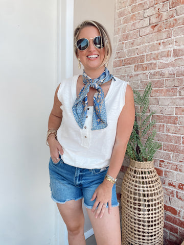 Silk Neck Scarf- Sailor