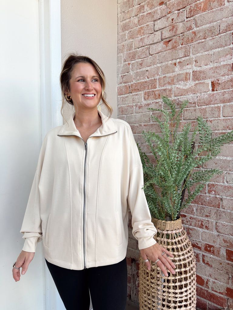 She's Athletic Jacket in Cream