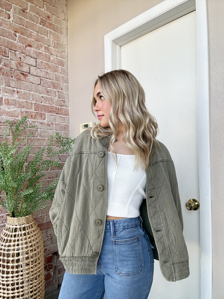 Olive Quilted Jacket