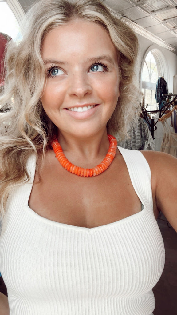 Large Rondelle Beads- Orange