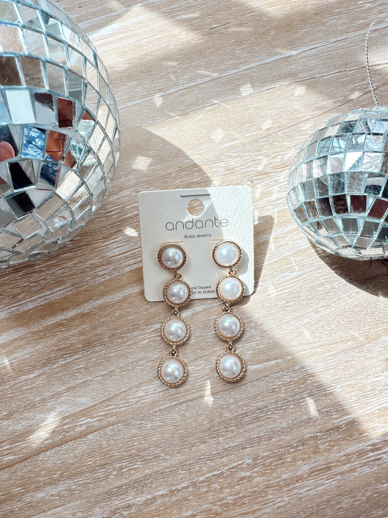 Gold Dipped Statement Pearl Earrings