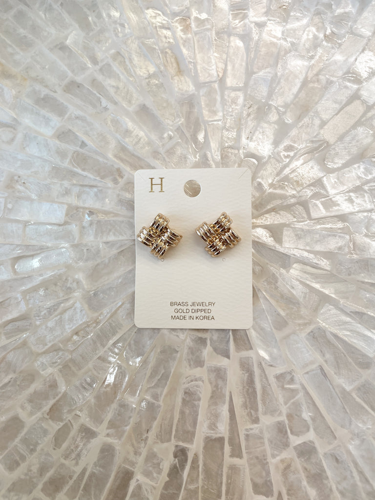 Gold Dipped Patched Earrings