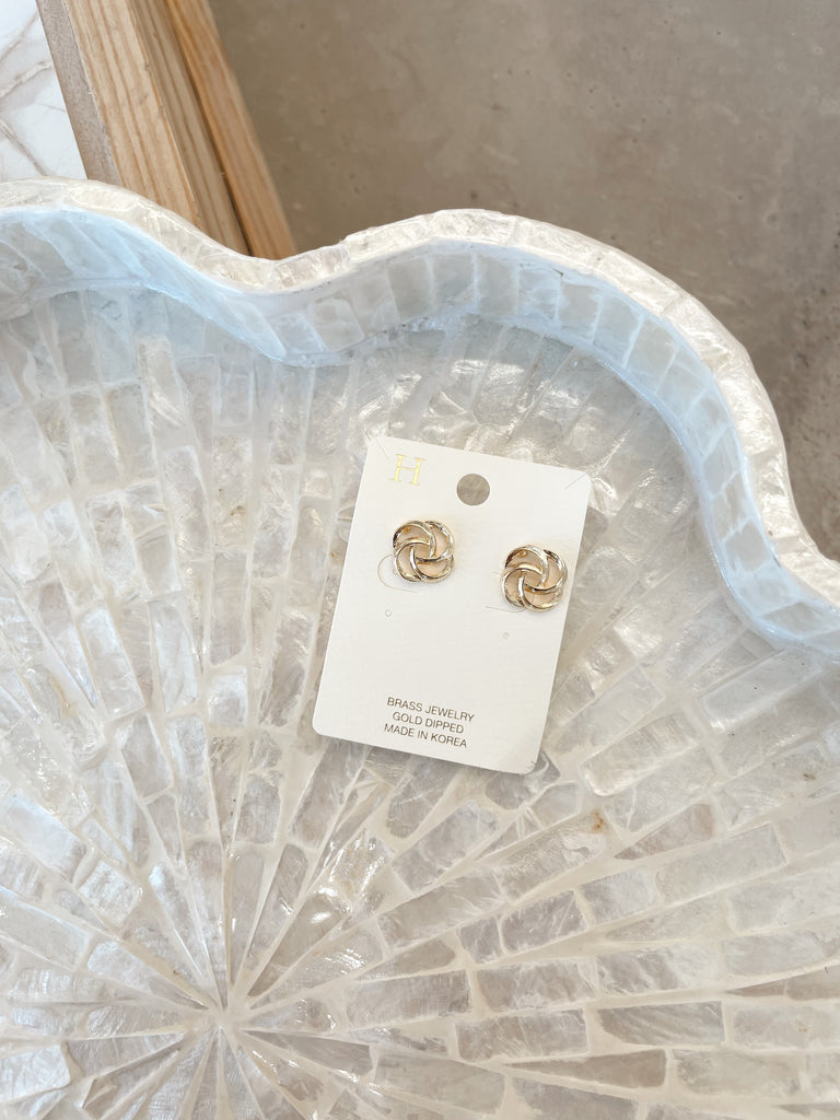 Gold Dipped Swirl Earrings