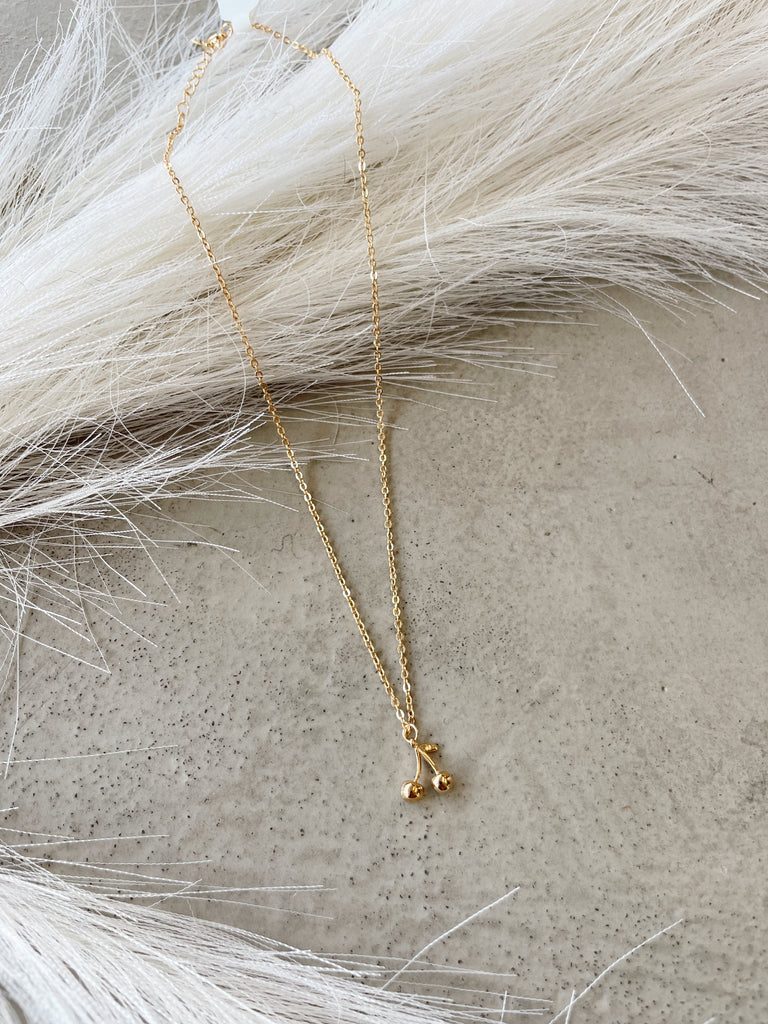 Gold Cherry Necklace