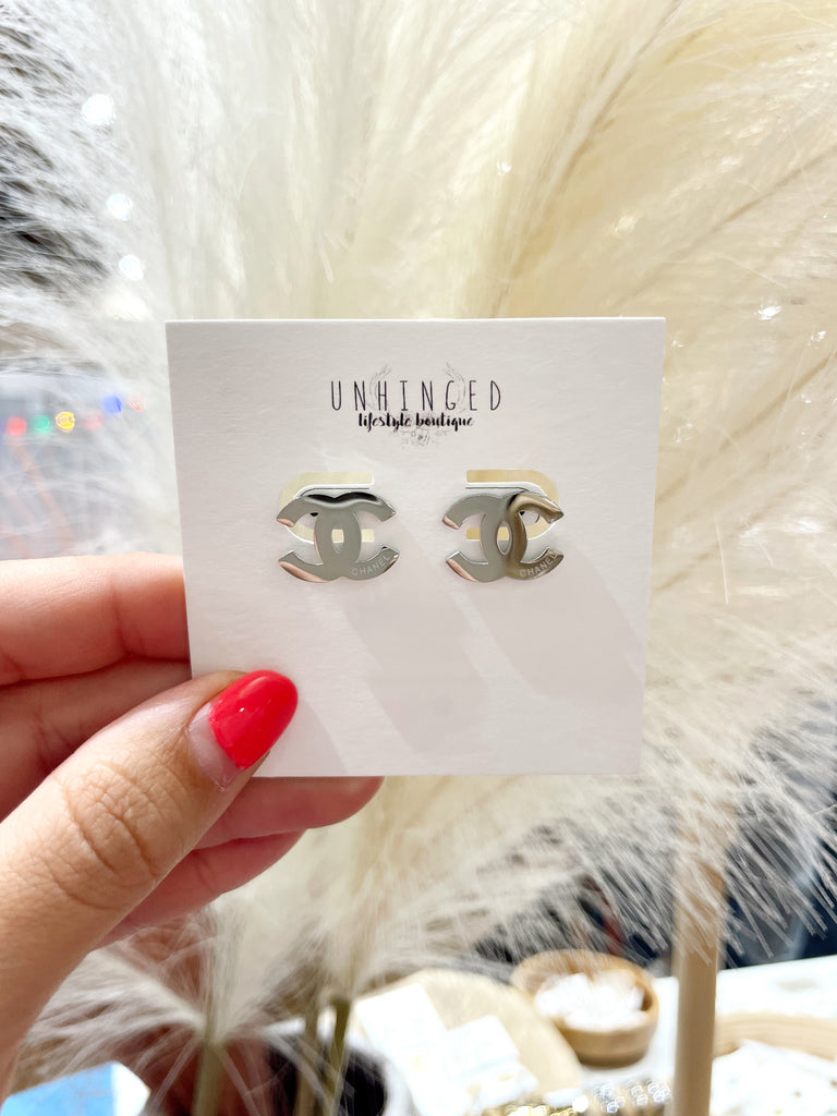 Livin' Lux Silver C Studs Large