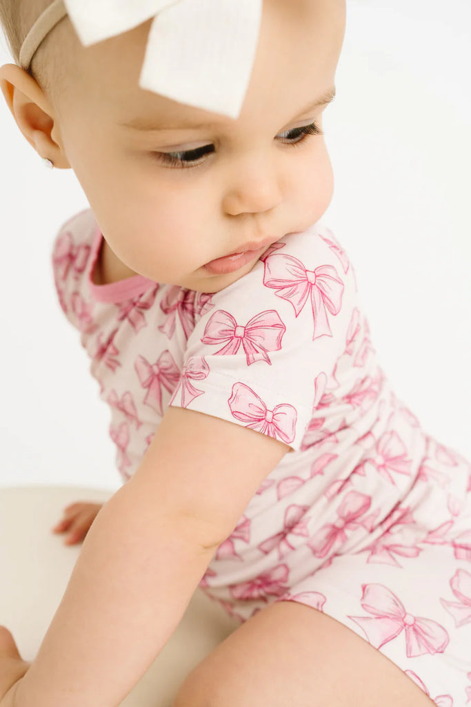 Pink Bow Bamboo Set