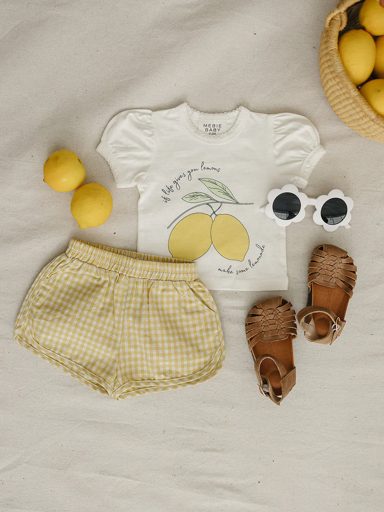 Yellow Gingham Shorts