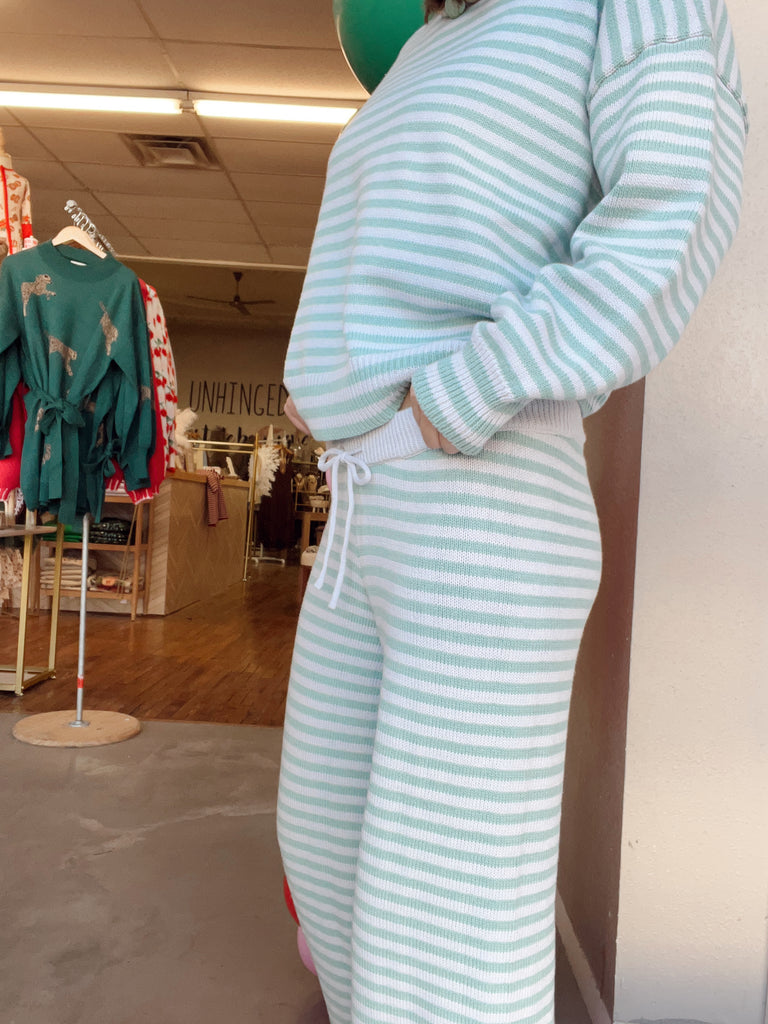 Lola Green Striped Set- Bottoms