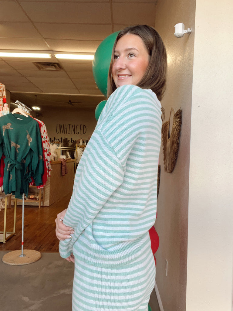 Lola Green Striped Set- Bottoms