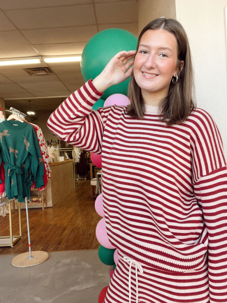 Lola Red Striped Set- Top