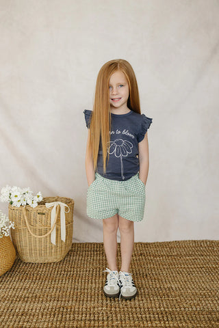 Floral Framed Ruffle Tee