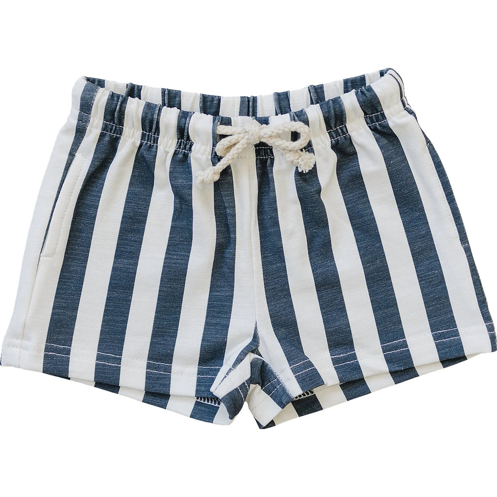 Navy and White Strip Shorts