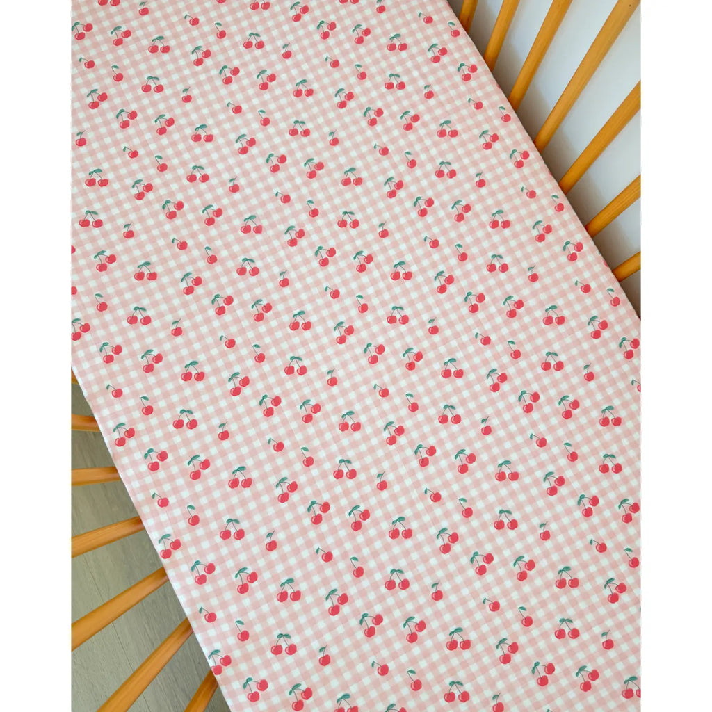 Cherry Muslin Crib Sheet