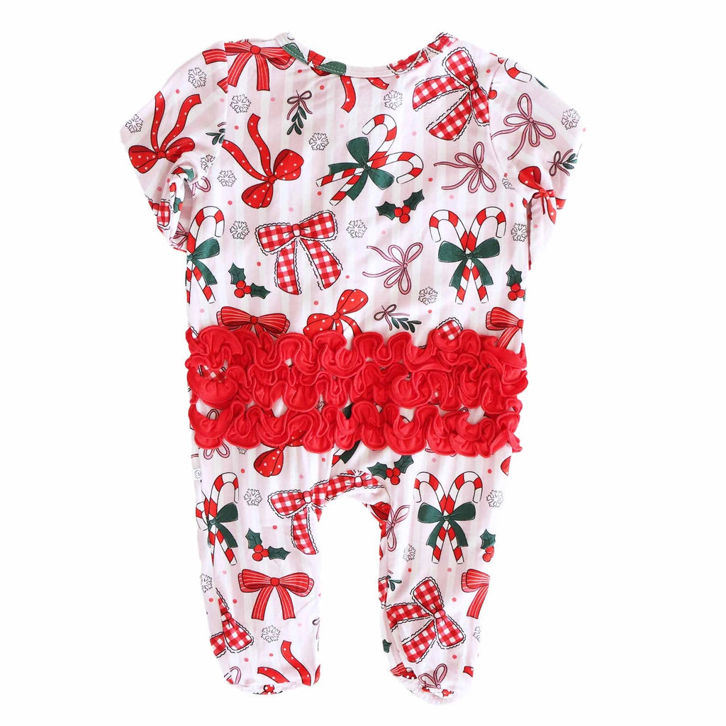 Caden Lane Holiday Bow Sleeper with Footies