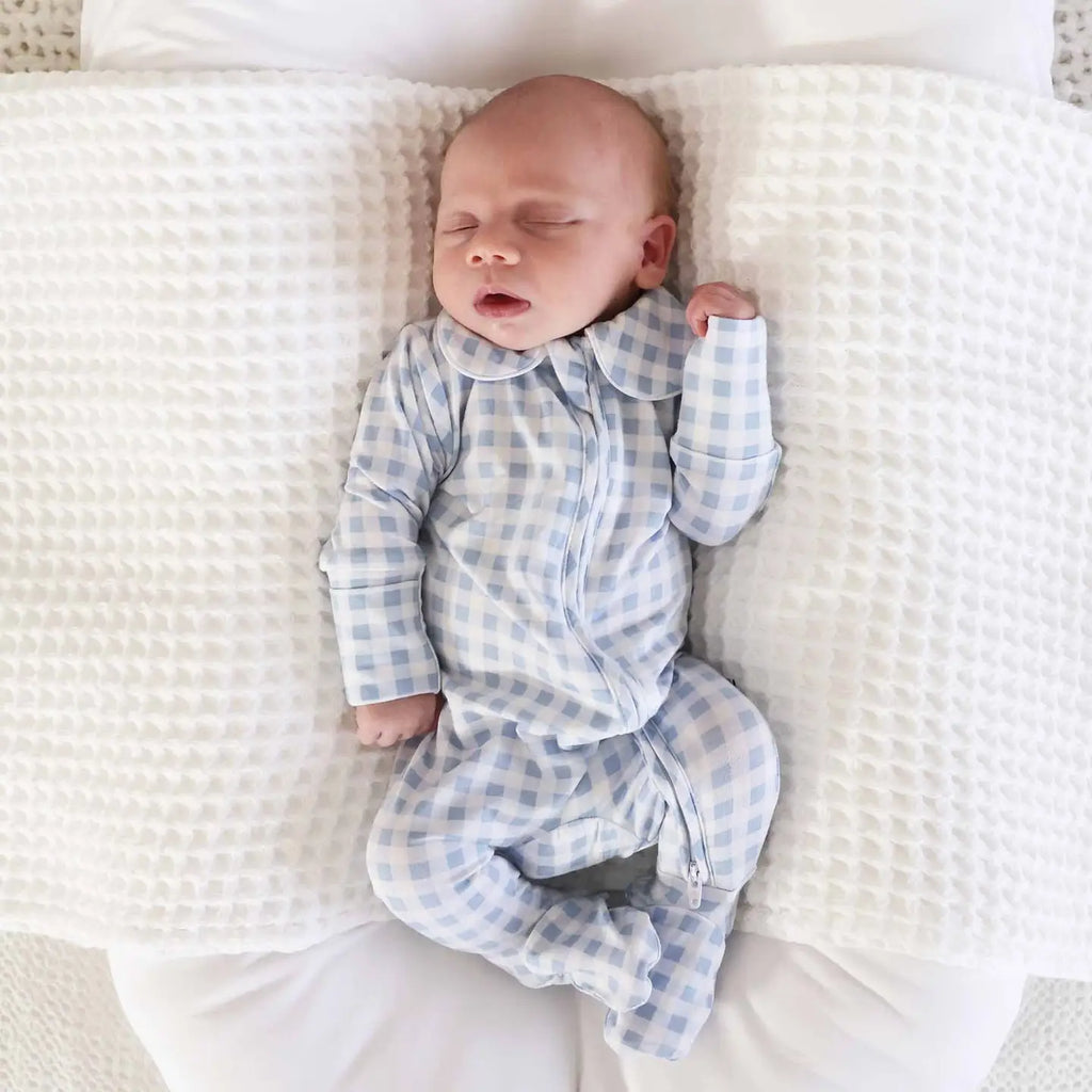Caden Lane Gingham Boy Footies