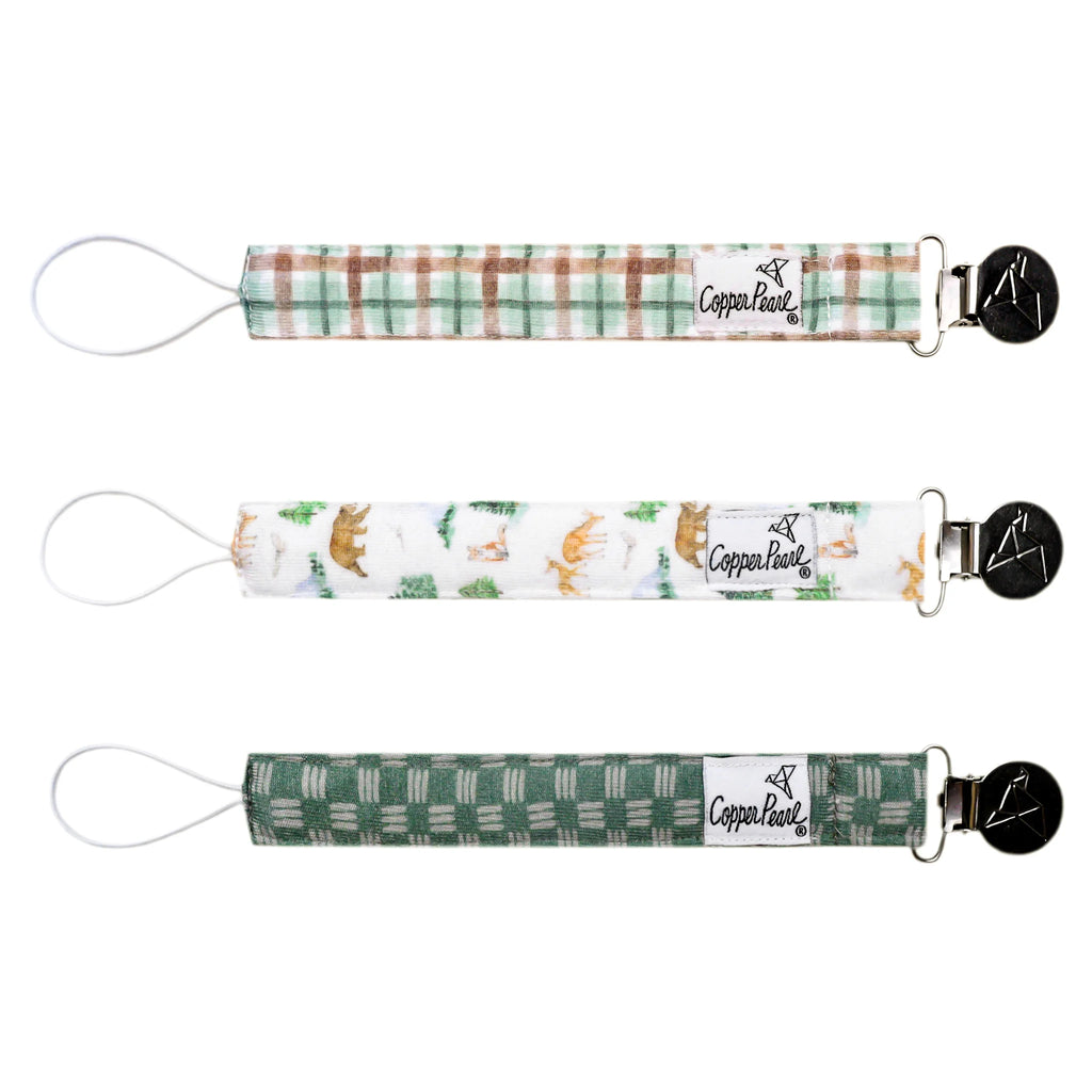 Copper Pearl Binky Clips Pack- Grayson