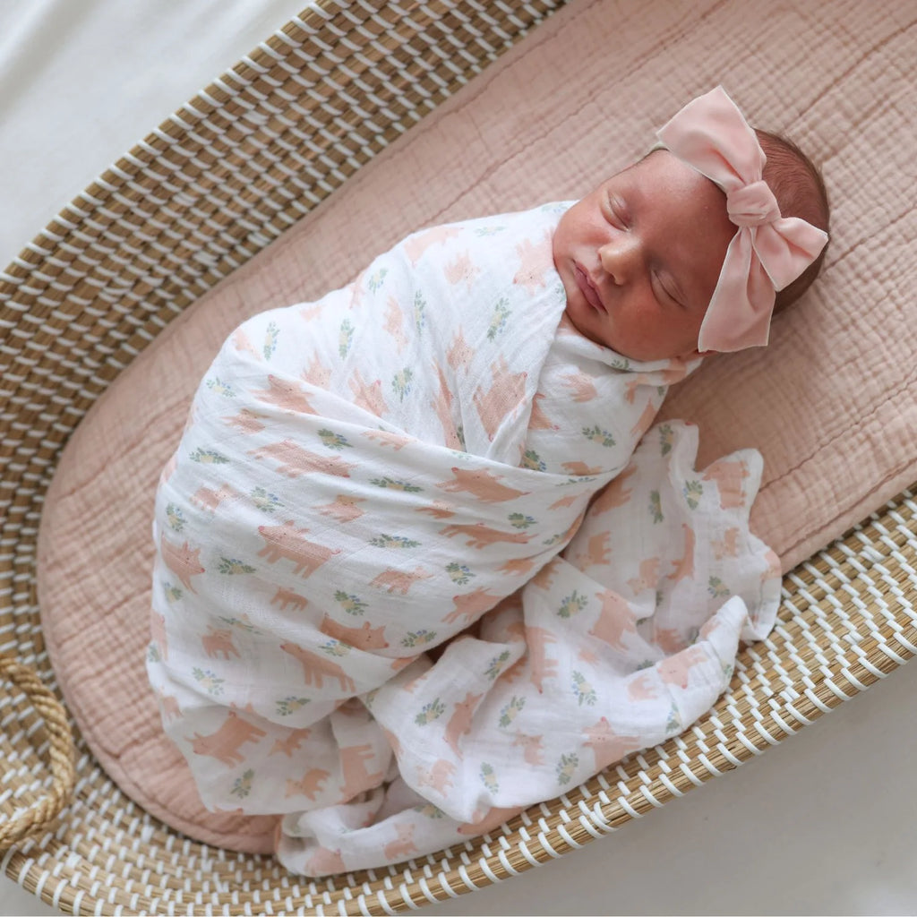 Cotton Muslin Swaddle - Piggy