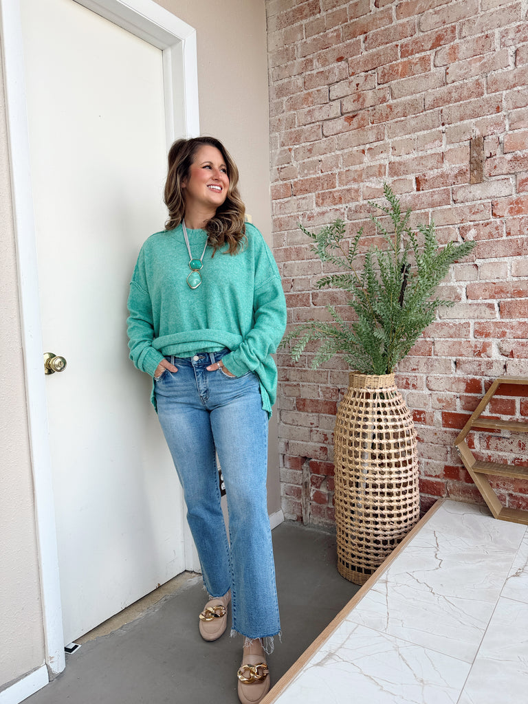 Mid Rise Medium Wash Regular Straight Jeans