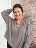 Oval Chain & Scarf Multi-Layer Necklace Set in Orange